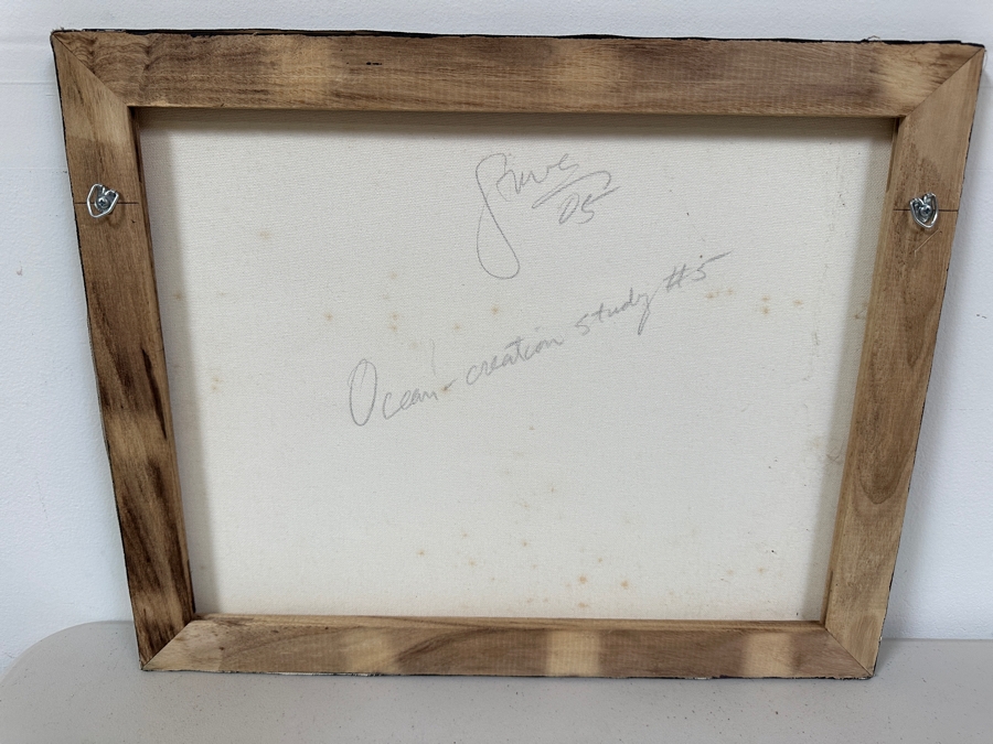 Gerrit Greve (1948-2024, Cardiff by the Sea, CA) Original Acrylic Painting On Canvas Titled 'Ocean Creation Study 5#' 2005 Signed Verso 20 X 16 Estimate $300 - $400 [Photo 6]