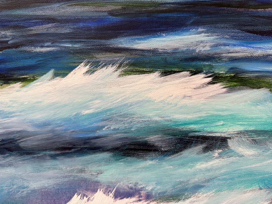 Gerrit Greve (1948-2024, Cardiff by the Sea, CA) Original Acrylic Painting On Canvas Titled 'Ocean Creation Study 5#' 2005 Signed Verso 20 X 16 Estimate $300 - $400 [Photo 2]