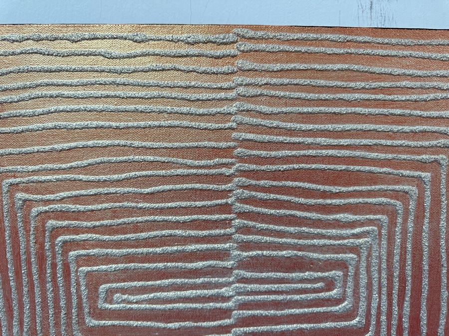 Gerrit Greve (1948-2024, Cardiff by the Sea, CA) Original Acrylic And Sand Painting On Canvas Titled 'Dreaming 27' 2006 Signed Verso 20 X 16 Estimate $300 - $400 [Photo 3]