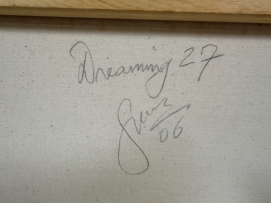 Gerrit Greve (1948-2024, Cardiff by the Sea, CA) Original Acrylic And Sand Painting On Canvas Titled 'Dreaming 27' 2006 Signed Verso 20 X 16 Estimate $300 - $400 [Photo 6]