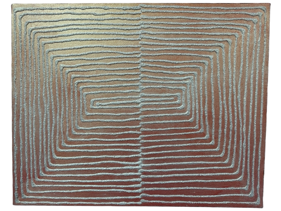 Gerrit Greve (1948-2024, Cardiff by the Sea, CA) Original Acrylic And Sand Painting On Canvas Titled 'Dreaming 27' 2006 Signed Verso 20 X 16 Estimate $300 - $400