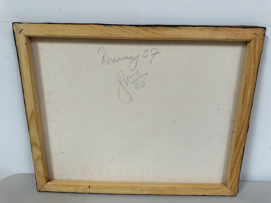 Gerrit Greve (1948-2024, Cardiff by the Sea, CA) Original Acrylic And Sand Painting On Canvas Titled 'Dreaming 27' 2006 Signed Verso 20 X 16 Estimate $300 - $400 [Photo 5]