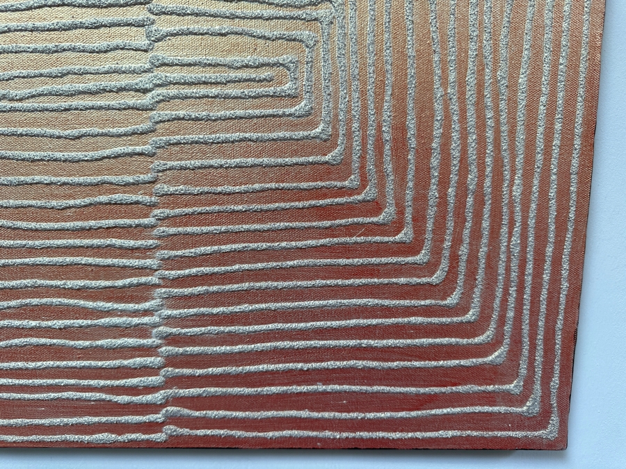 Gerrit Greve (1948-2024, Cardiff by the Sea, CA) Original Acrylic And Sand Painting On Canvas Titled 'Dreaming 27' 2006 Signed Verso 20 X 16 Estimate $300 - $400 [Photo 4]