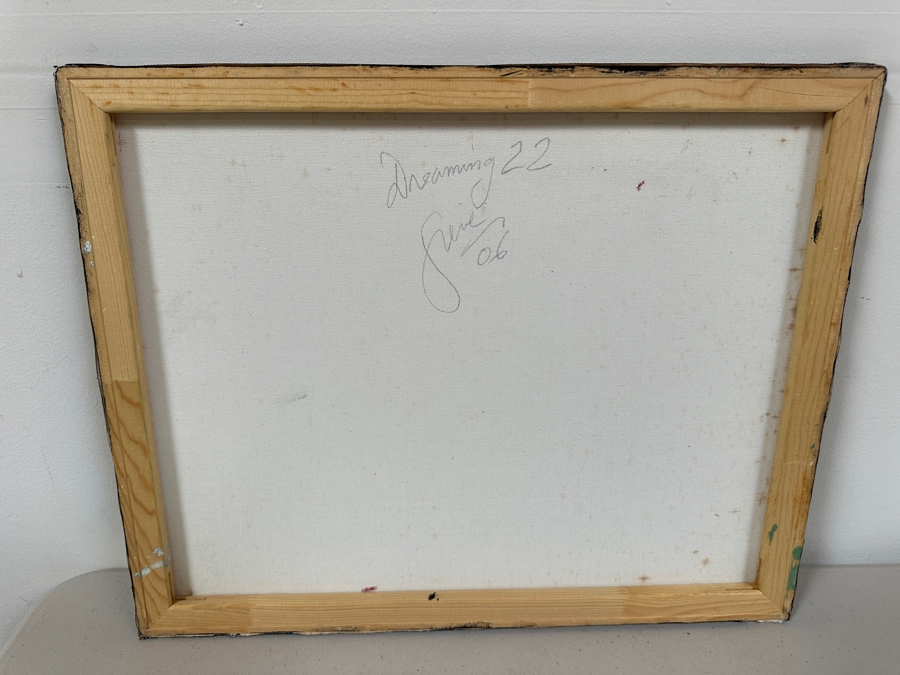 Gerrit Greve (1948-2024, Cardiff by the Sea, CA) Original Acrylic And Sand Painting On Canvas Titled 'Dreaming 22' 2006 Signed Verso 20 X 16 Estimate $300 - $400 [Photo 5]