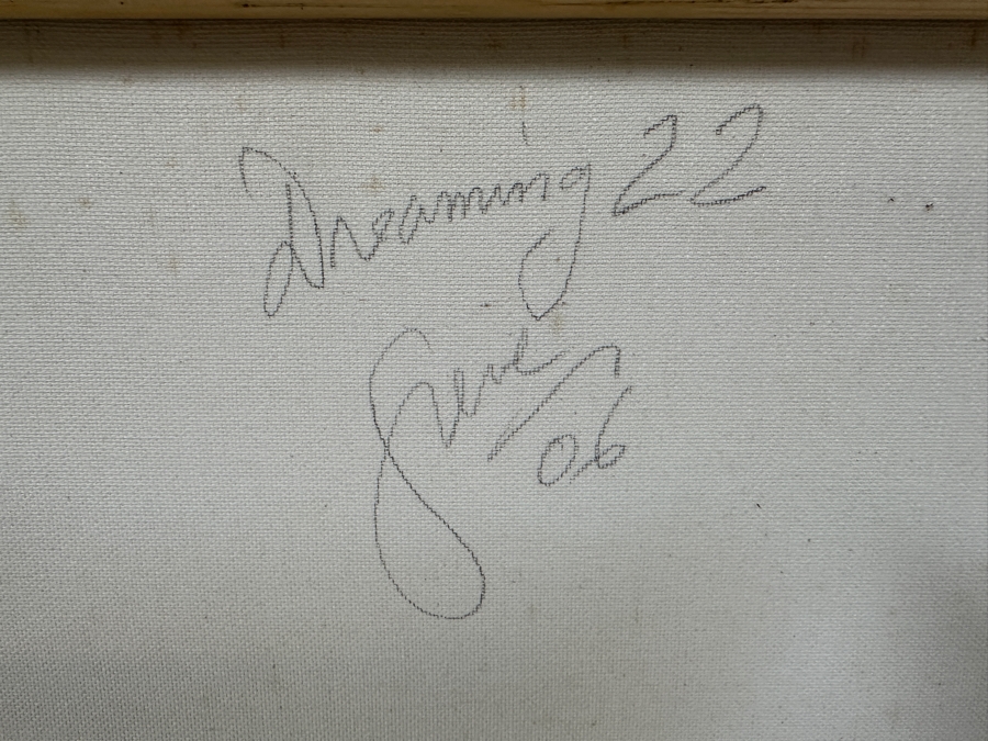 Gerrit Greve (1948-2024, Cardiff by the Sea, CA) Original Acrylic And Sand Painting On Canvas Titled 'Dreaming 22' 2006 Signed Verso 20 X 16 Estimate $300 - $400 [Photo 6]