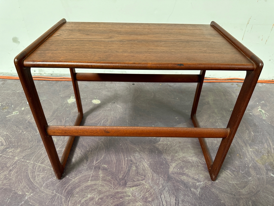 Just Added - Vintage Mid-Century Danish Just Added - Modern Teak Side Table By Arne Hovmand-Olsen For Mogens Kold MK 20.5W X 13.5D X 17H [Photo 4]