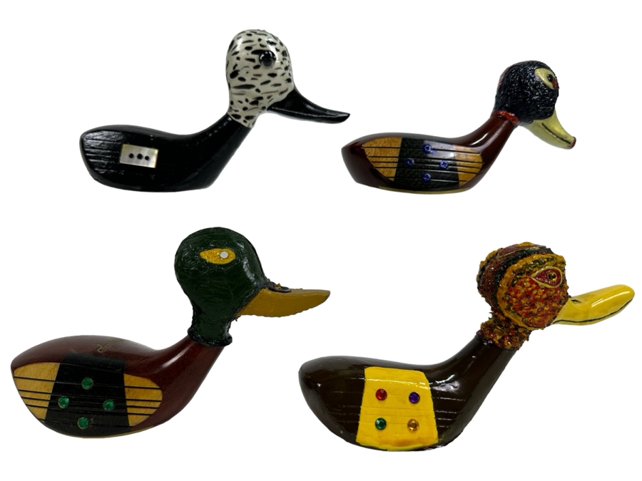 Just Added - Set Of Four Handmade Golf Driver Head Duck Decoys [Photo 1]