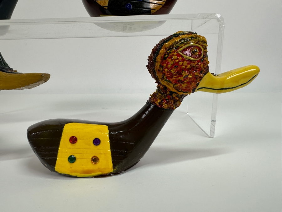 Just Added - Set Of Four Handmade Golf Driver Head Duck Decoys [Photo 3]