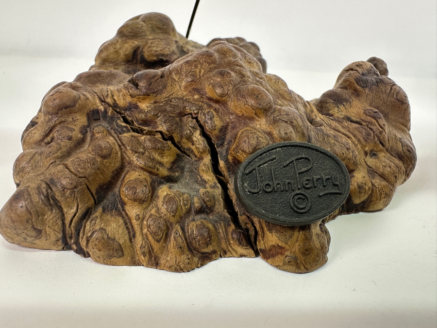 Just Added - Pair Of John Perry Marine Life Plastic Sculptures On Burled Walnut Bases 6H [Photo 8]