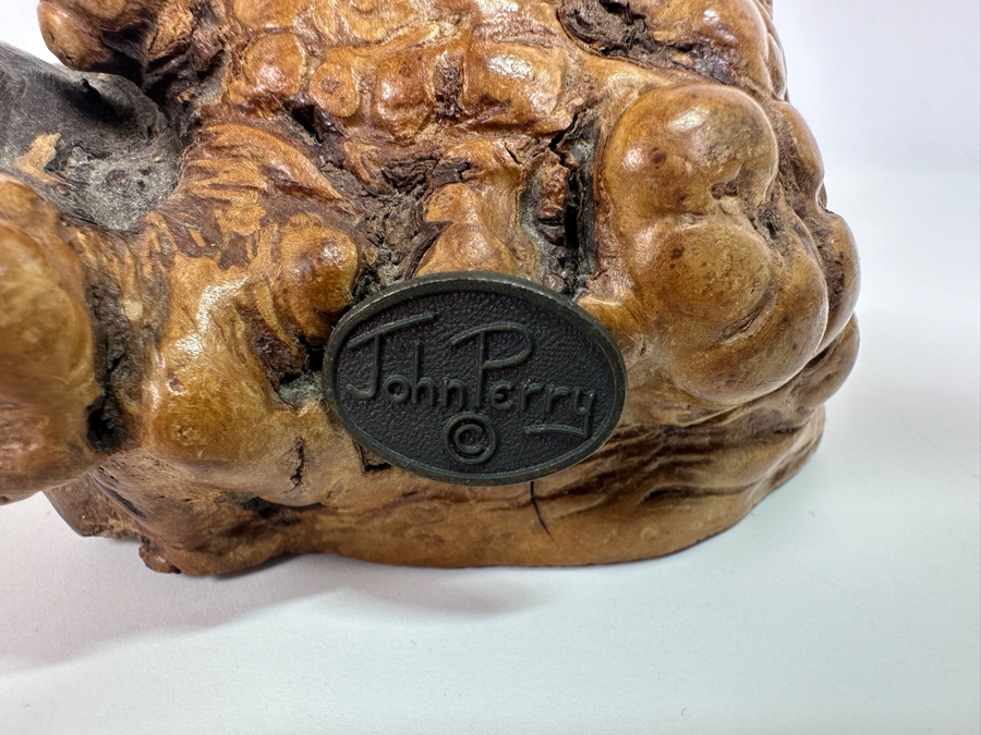 Just Added - Pair Of John Perry Marine Life Plastic Sculptures On Burled Walnut Bases 6H [Photo 5]