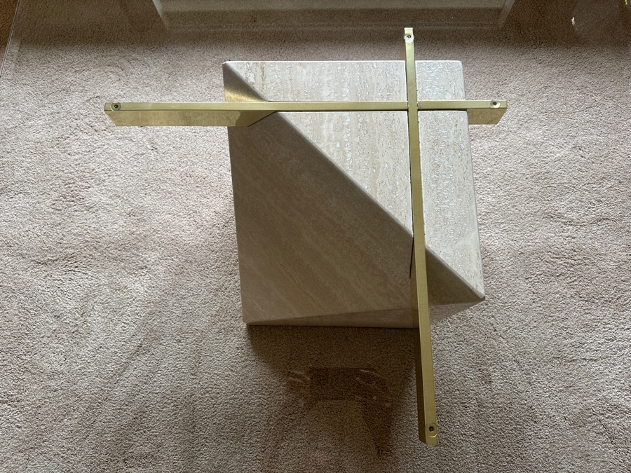 Just Added - Vintage Italian ARTEDI Travertine Cocktail Coffee Table 42W X 42D X 16.5H [Photo 13]