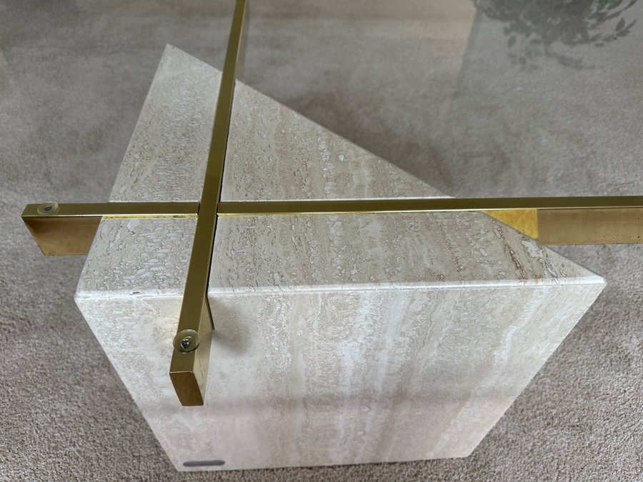 Just Added - Vintage Italian ARTEDI Travertine Cocktail Coffee Table 42W X 42D X 16.5H [Photo 9]