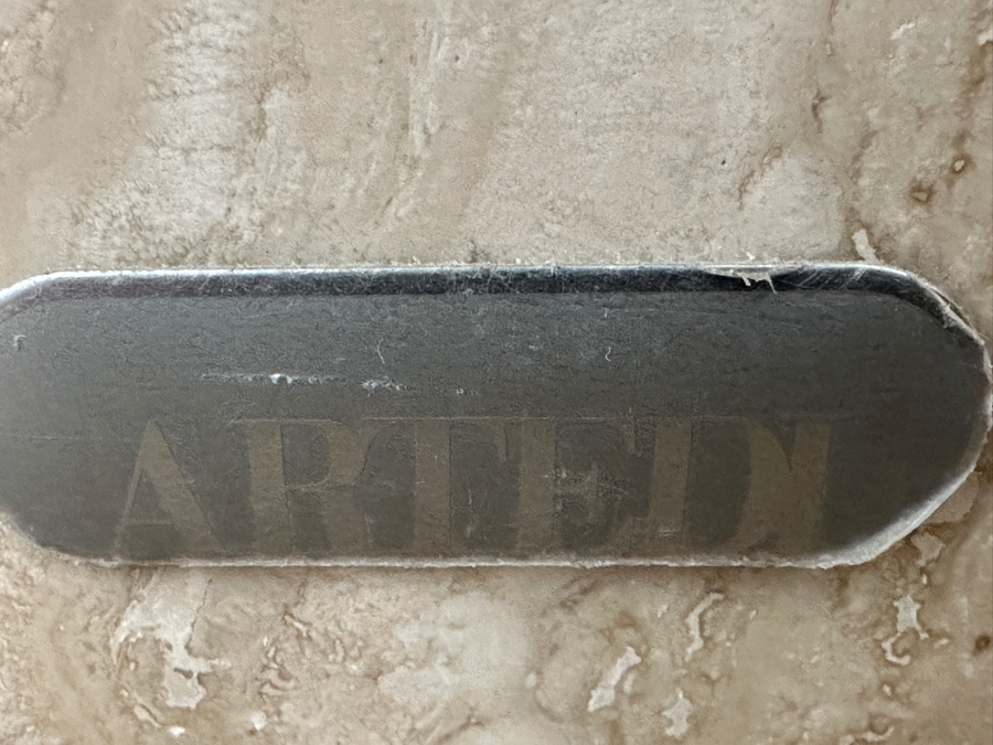 Just Added - Vintage Italian ARTEDI Travertine Side Table (Slight Chip In Bottom - See Photos) 27.75W X 27.75D X 20.5H [Photo 6]