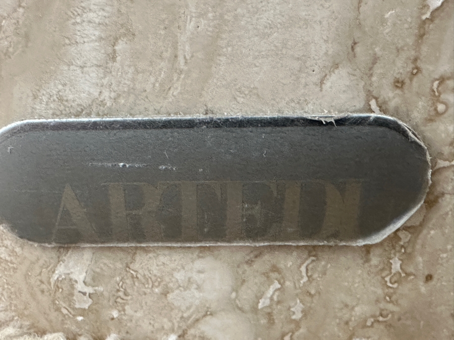 Just Added - Vintage Italian ARTEDI Travertine Side Table (Slight Chip In Bottom - See Photos) 27.75W X 27.75D X 20.5H [Photo 7]