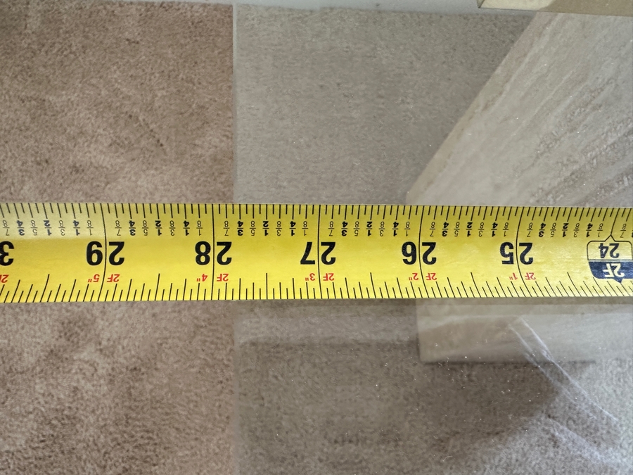 Just Added - Vintage Italian ARTEDI Travertine Side Table (Slight Chip In Bottom - See Photos) 27.75W X 27.75D X 20.5H [Photo 10]