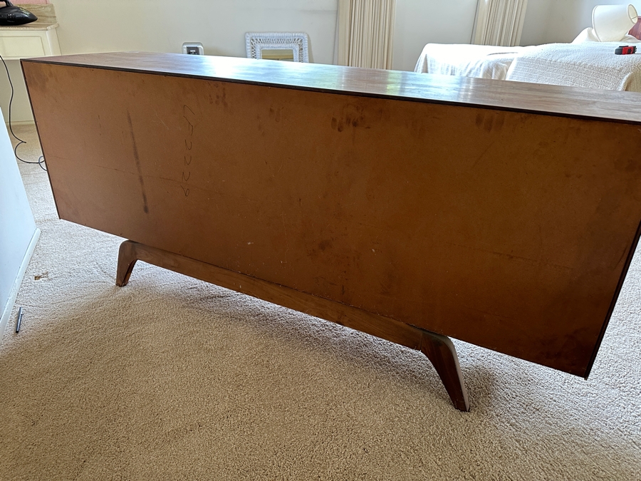 Just Added - Vintage Mid-Century Modern Solid Walnut Dresser / Credenza 9-Drawer Dresser 66W X 19D X 29H [Photo 11]