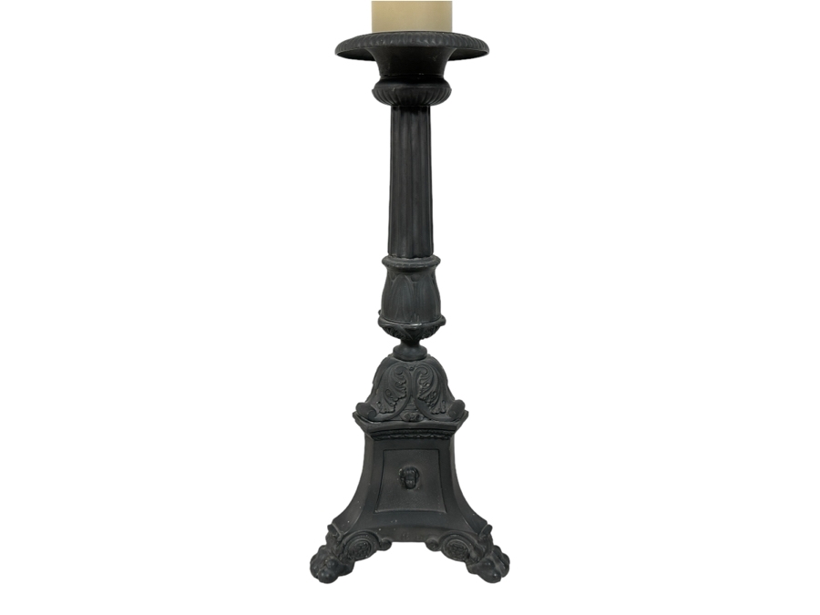 Just Added - Vintage Hallmarked Pewter Freestanding Candle Holder 22H [Photo 1]