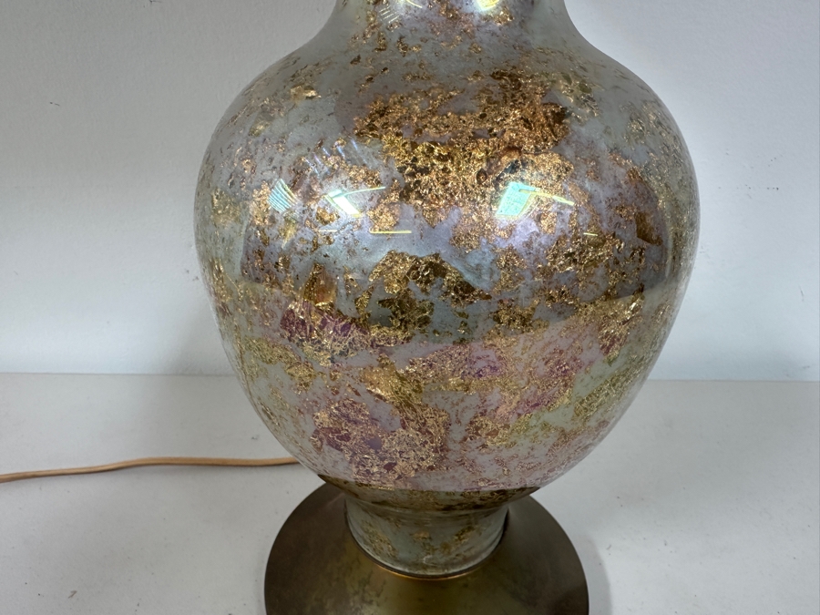 Just Added - Vintage Mid-Century Modern Eglomise Gold Leaf Table Lamp 39H [Photo 4]