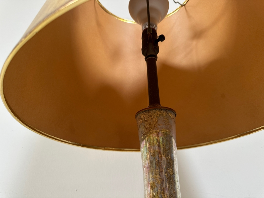 Just Added - Vintage Mid-Century Modern Eglomise Gold Leaf Table Lamp 39H [Photo 7]