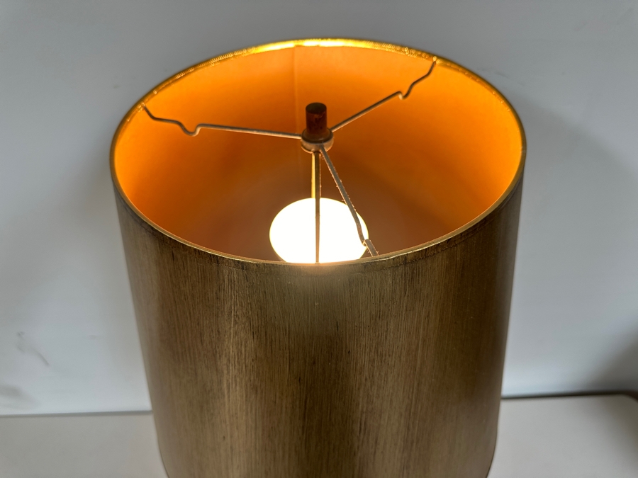 Just Added - Vintage Mid-Century Modern Eglomise Gold Leaf Table Lamp 39H [Photo 10]