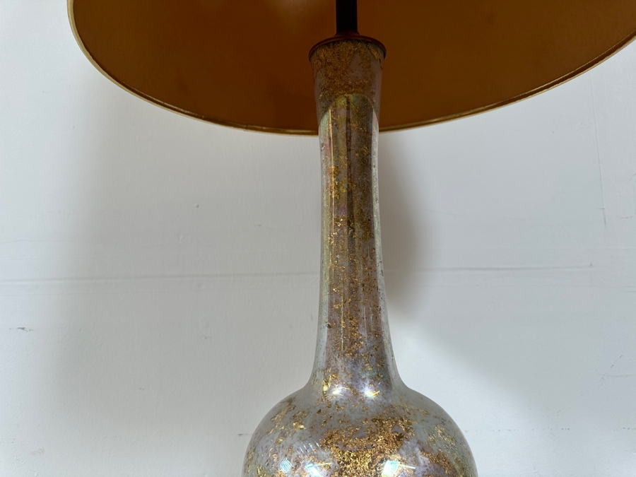 Just Added - Vintage Mid-Century Modern Eglomise Gold Leaf Table Lamp 39H [Photo 6]