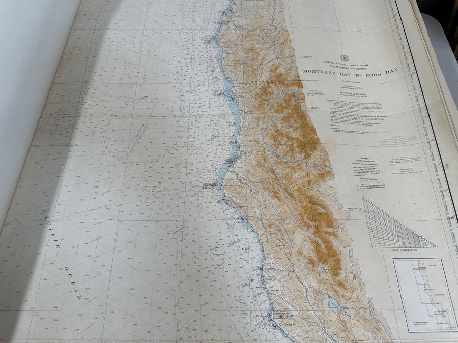 Just Added - Huge Lot Of Vintage 1970s/80s Nautical Charts Marine Soundings NOAA Maps Of The West Coast From San Diego, CA To Seattle, WA - 66 Maps Total [Photo 30]