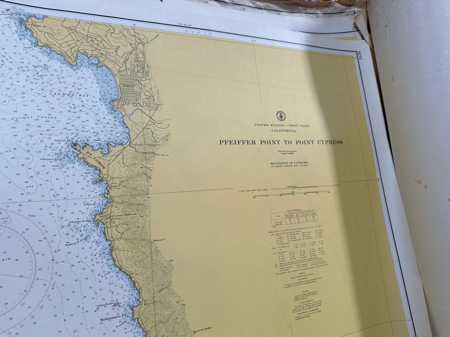 Just Added - Huge Lot Of Vintage 1970s/80s Nautical Charts Marine Soundings NOAA Maps Of The West Coast From San Diego, CA To Seattle, WA - 66 Maps Total [Photo 21]