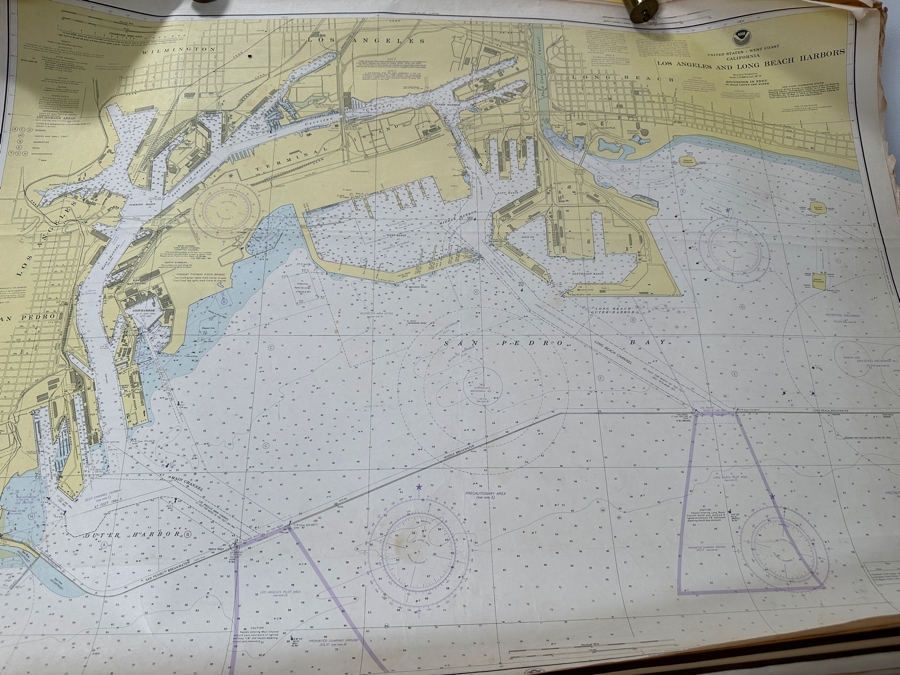 Just Added - Huge Lot Of Vintage 1970s/80s Nautical Charts Marine Soundings NOAA Maps Of The West Coast From San Diego, CA To Seattle, WA - 66 Maps Total [Photo 13]