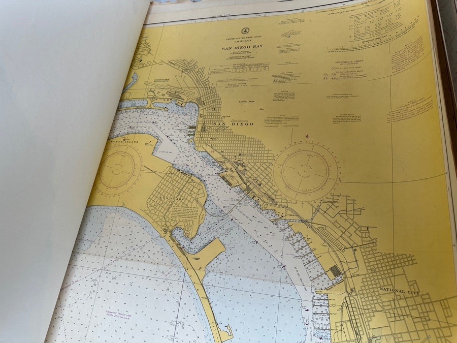 Just Added - Huge Lot Of Vintage 1970s/80s Nautical Charts Marine Soundings NOAA Maps Of The West Coast From San Diego, CA To Seattle, WA - 66 Maps Total [Photo 11]