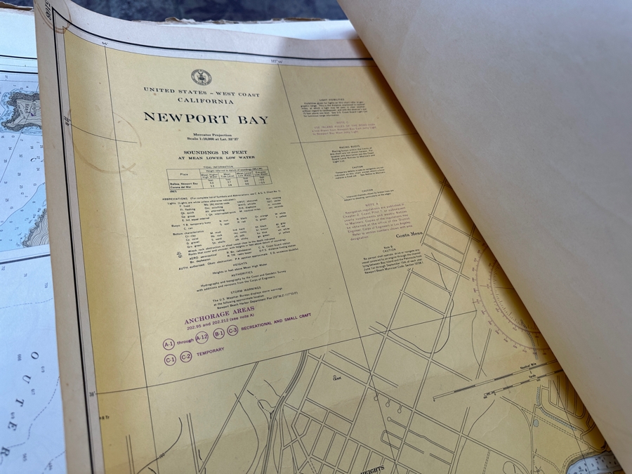 Just Added - Huge Lot Of Vintage 1970s/80s Nautical Charts Marine Soundings NOAA Maps Of The West Coast From San Diego, CA To Seattle, WA - 66 Maps Total [Photo 7]