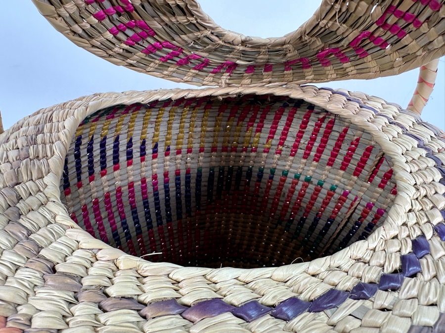 Just Added - Vintage Large Hand Woven Basket With Handles 18W X 20H [Photo 5]