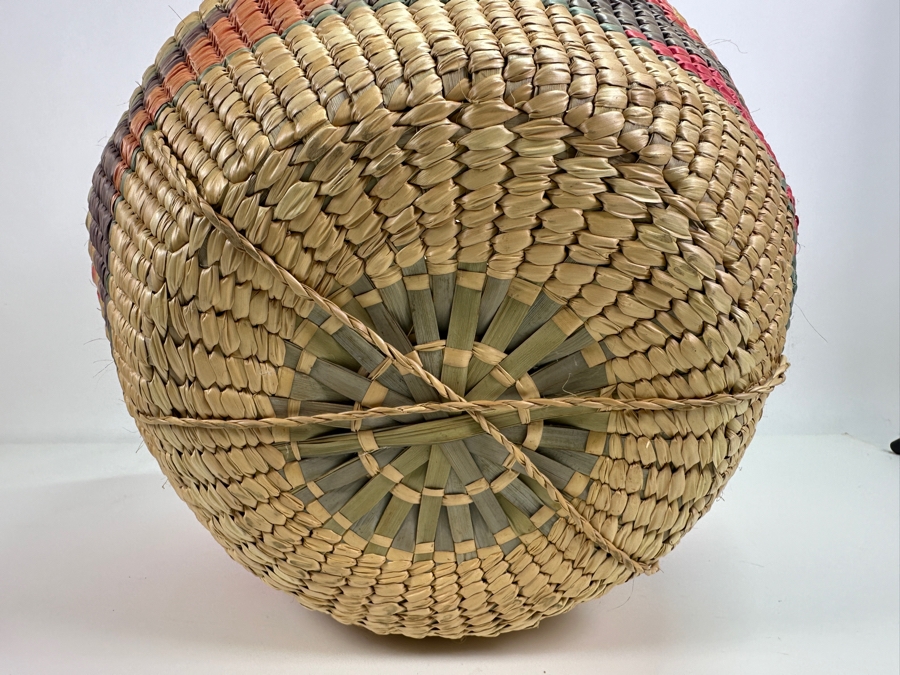 Just Added - Vintage Large Hand Woven Basket With Handles 18W X 20H [Photo 7]