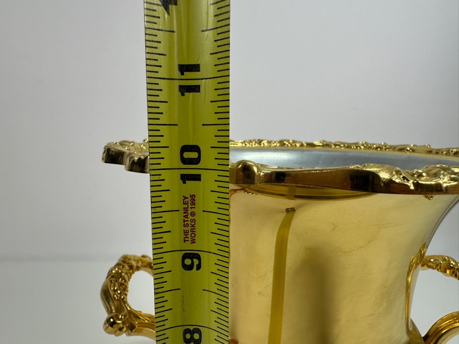 Just Added - Vintage Gold Plated Silverplate Champagne Bucket Wine Cooler 10H [Photo 4]