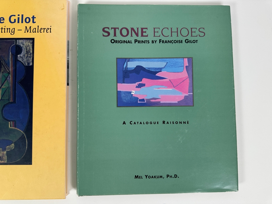 Pair Of Francoise Gilot Art Books: Stone Echoes: Original Prints By Francoise Gilot (Signed By The Author, Mel Yoakum, Ph.D.) & Francoise Gilot Painting - Malerie [Photo 2]