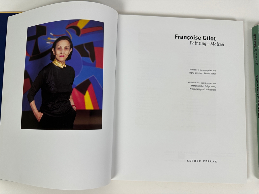 Pair Of Francoise Gilot Art Books: Stone Echoes: Original Prints By Francoise Gilot (Signed By The Author, Mel Yoakum, Ph.D.) & Francoise Gilot Painting - Malerie [Photo 8]