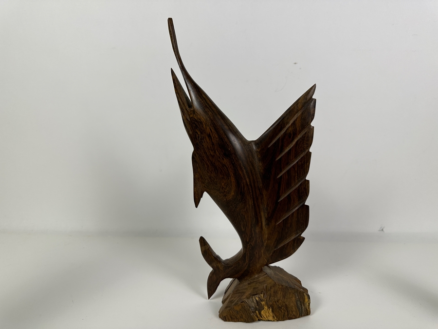 Just Added - Four Vintage Hand Carved Ironwood Nautical Figurines: Dolphin, Pelican, Sea Lion & Marlin/Sailfish 13H [Photo 5]