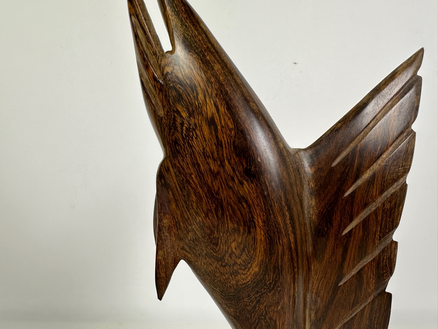 Just Added - Four Vintage Hand Carved Ironwood Nautical Figurines: Dolphin, Pelican, Sea Lion & Marlin/Sailfish 13H [Photo 7]