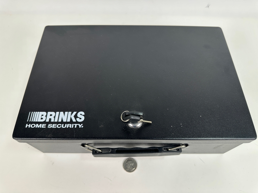 Just Added Brinks Metal Portable Cash Lock Box With Key 12.5W X 8.5D X 4H