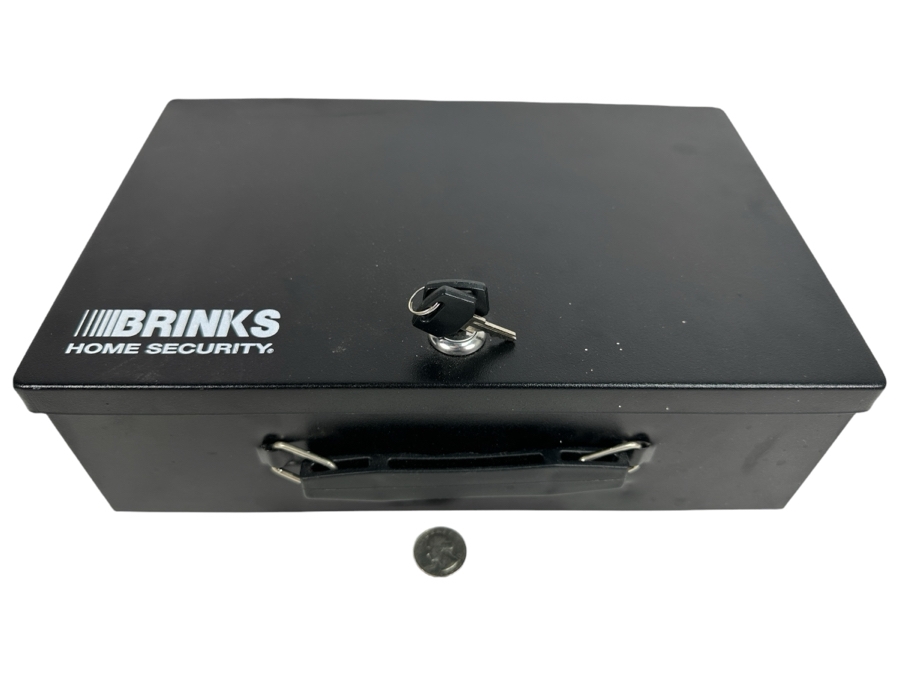 Just Added - Brinks Metal Portable Cash Lock Box With Key 12.5W X 8.5D X 4H [Photo 1]