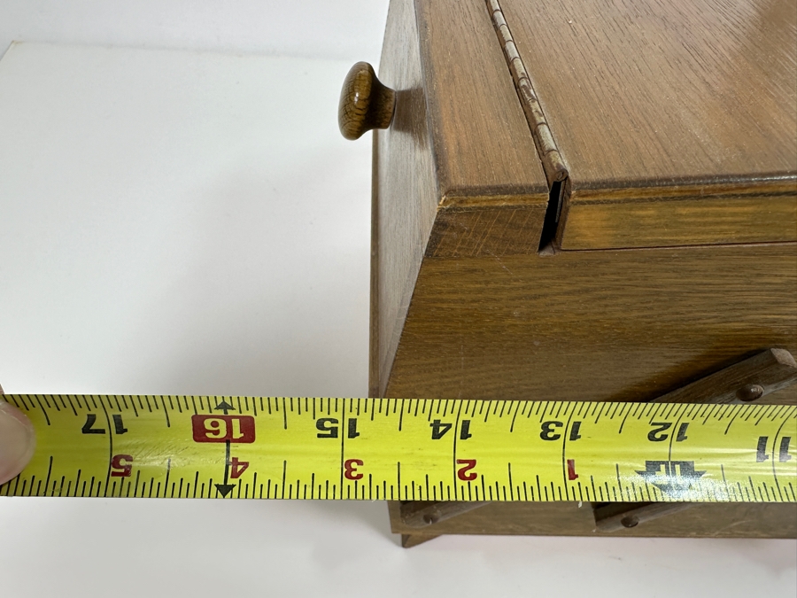 Just Added - Vintage Wooden Accordian Sewing Box With Sewing Supplies 15W X 8D X 13H [Photo 6]