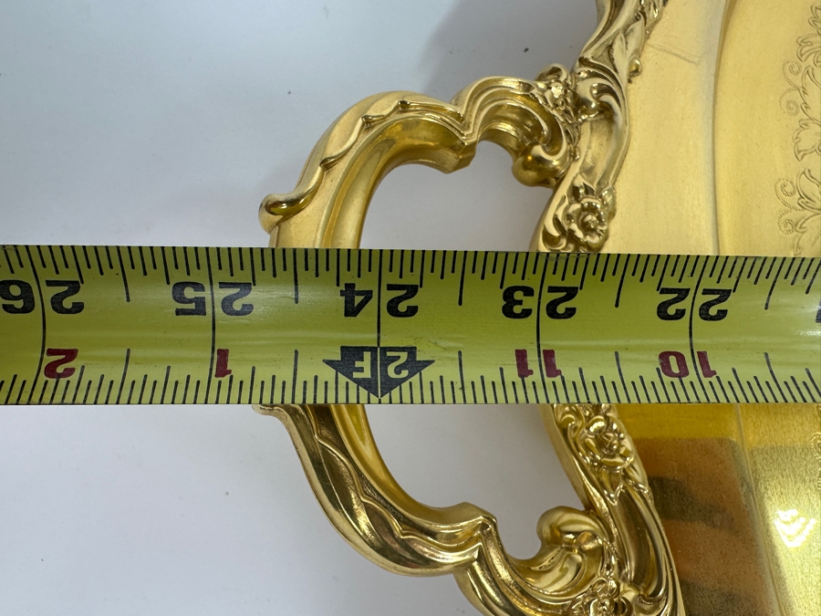 Just Added - Gold Plated Webster-Wilcox International Silver Co Water Pitcher And Gold Plated Serving Tray 25 X 14.5 [Photo 8]