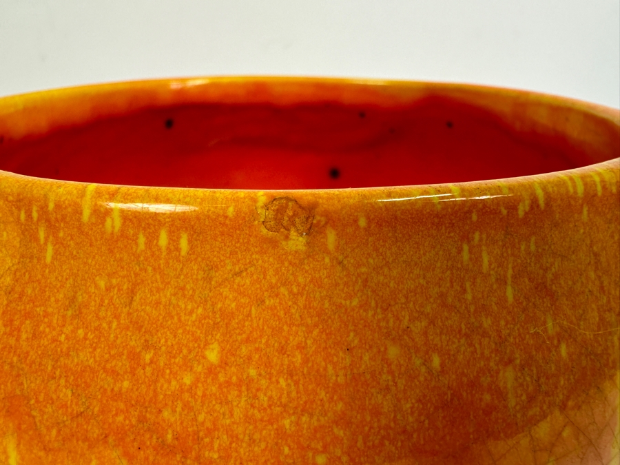 Just Added - Vintage MCM Pottery World Orange Pot 5H [Photo 5]