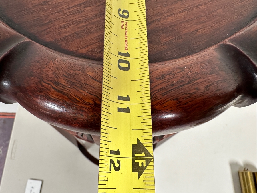 Just Added - Vintage Chinese Carved Rosewood Fern Stand 11.5W X 22H [Photo 9]