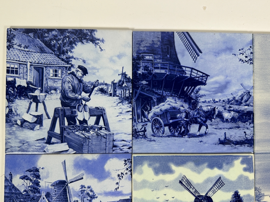 Just Added - Collection Of Decorative Tiles - Mainly Delft Blue Hand Painted In Holland [Photo 2]