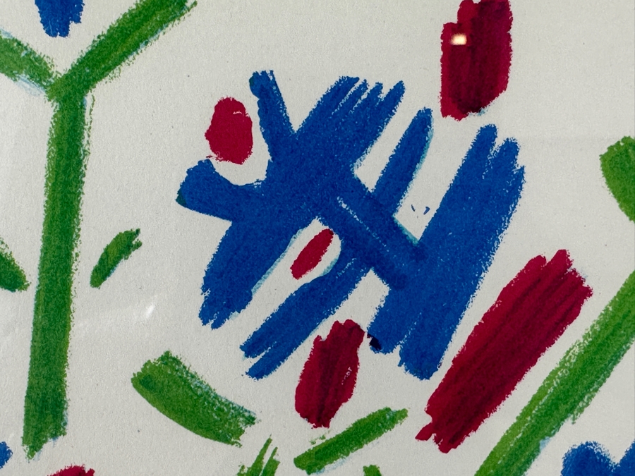 Just Added - Vintage Pablo Picasso Lithograph Titled The Bouquet Blue, White, Red 17W X 15H Framed 24 X 22 [Photo 5]