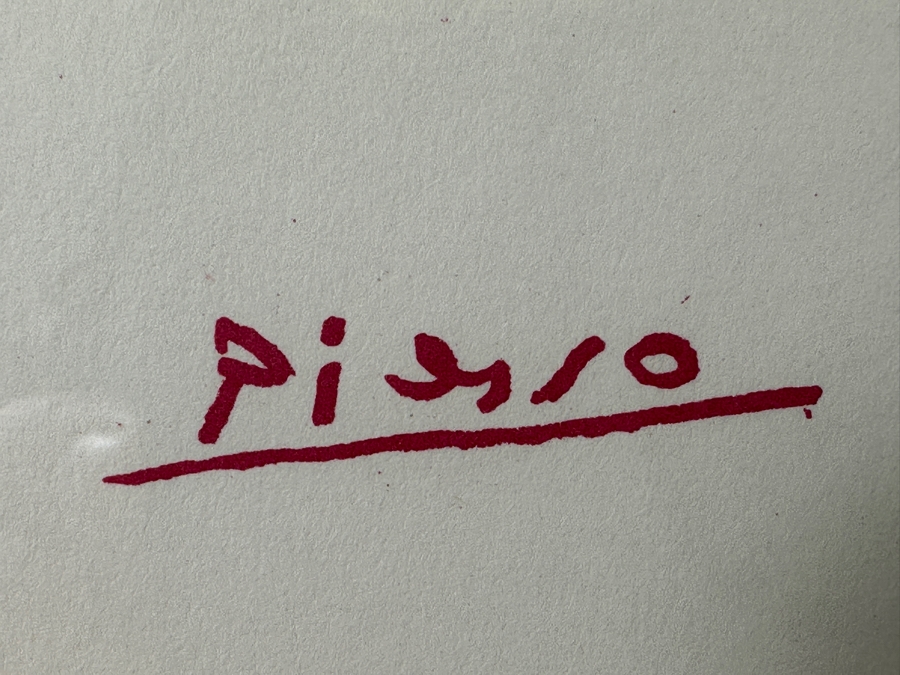 Just Added - Vintage Pablo Picasso Lithograph Titled The Bouquet Blue, White, Red 17W X 15H Framed 24 X 22 [Photo 3]