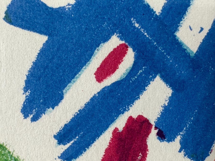 Just Added - Vintage Pablo Picasso Lithograph Titled The Bouquet Blue, White, Red 17W X 15H Framed 24 X 22 [Photo 6]