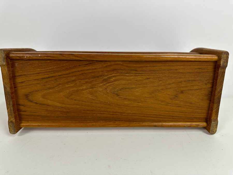 Just Added - Vintage Teak Holder With Three Teak Lidded Glass Jars 13.5W X 5D X 7H [Photo 6]