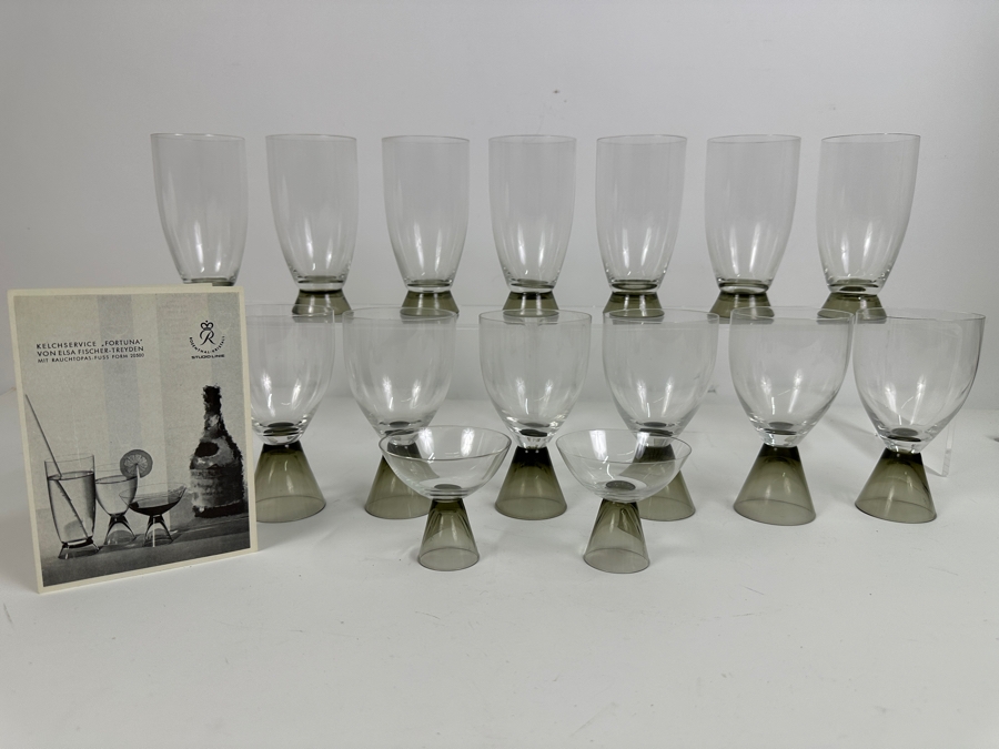 Just Added - Vintage MCM Rosenthal Crystal Studio-Line Barware Glasses - 16 Glasses With Original Product Brochure [Photo 2]