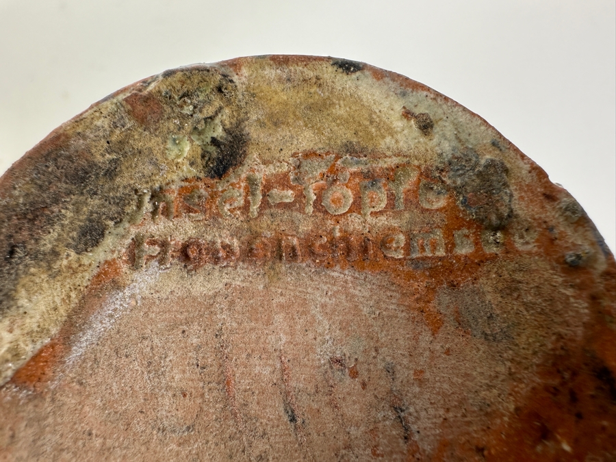 Just Added - Vintage Handmade Mexican Pottery Vase 8H (L) And Handmade Pottery Pitcher With Fish Motif Signed 7H (R) [Photo 8]